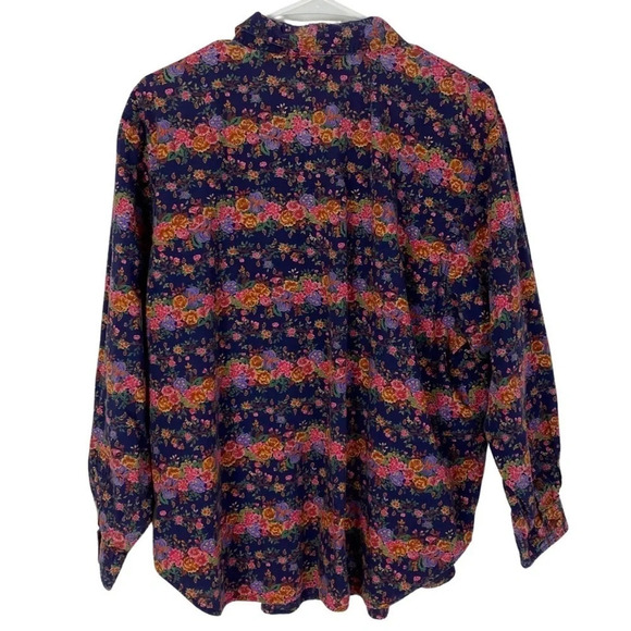 Vintage 90s Farmhouse Floral Button Down Blouse Shirt - Picture 2 of 9